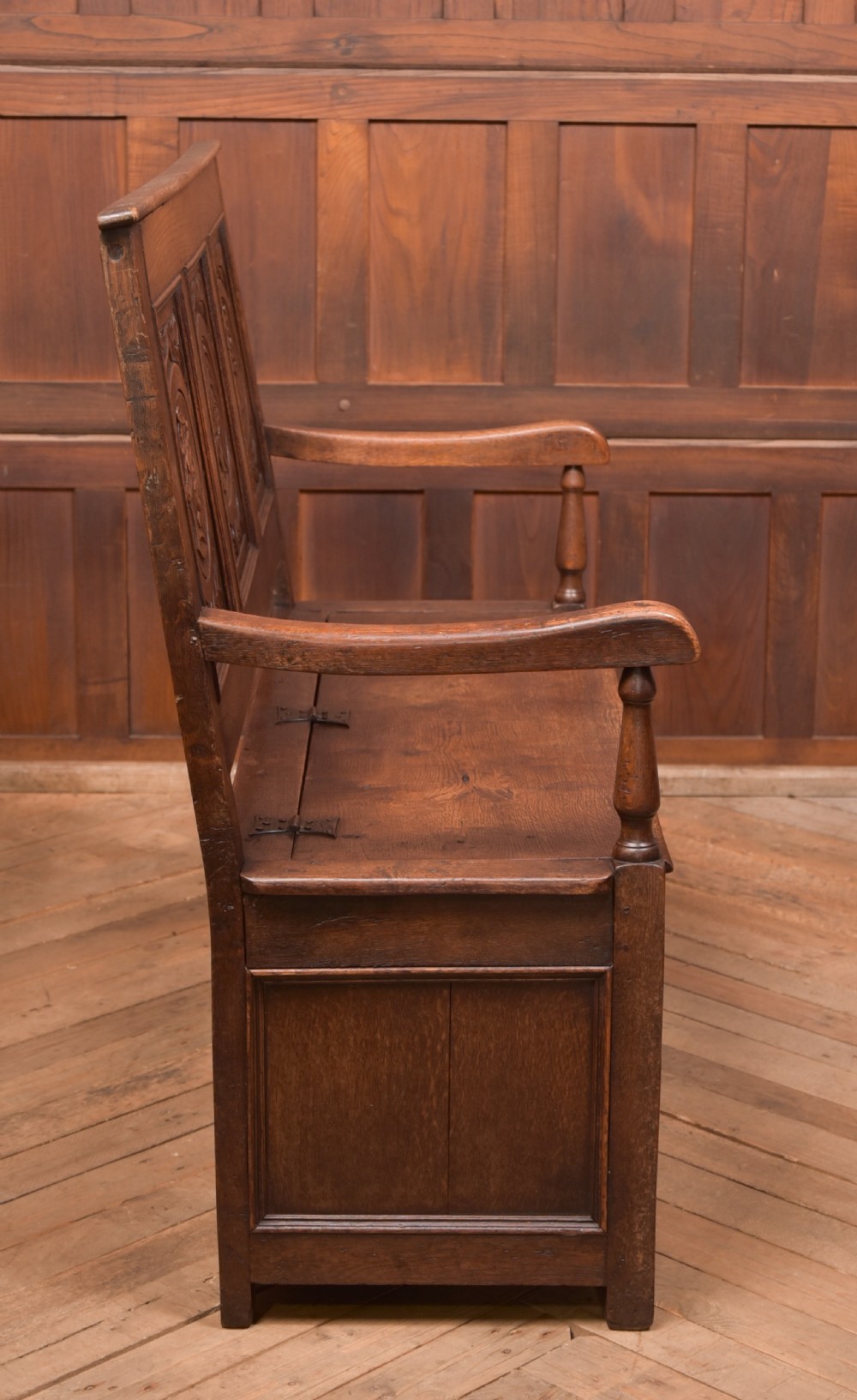 Victorian Carved Oak Settle View X