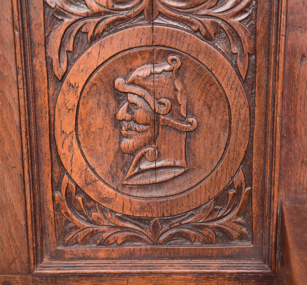 Victorian Carved Oak Settle View XIX