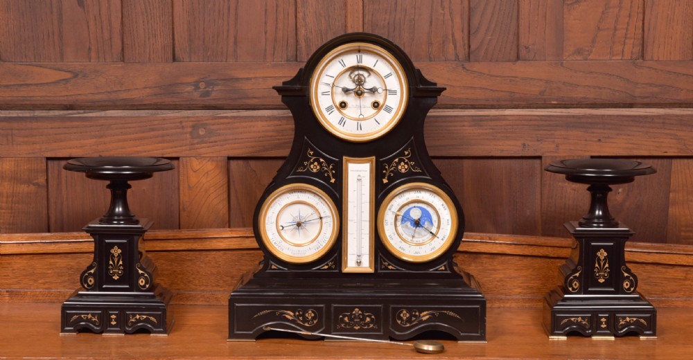 French 3pc Clock Set By Le Roy et Fils of Paris