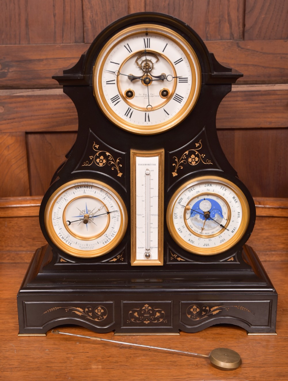 French 3pc Clock Set By Le Roy et Fils of Paris View IV