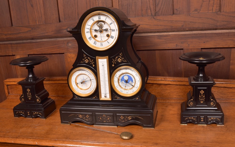 French 3pc Clock Set By Le Roy et Fils of Paris View VI