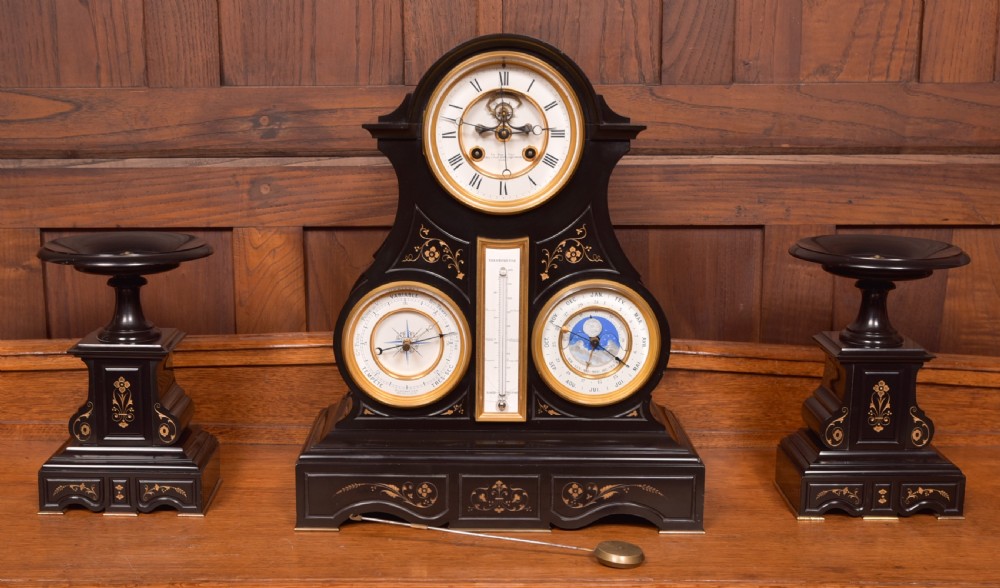 French 3pc Clock Set By Le Roy et Fils of Paris View VII