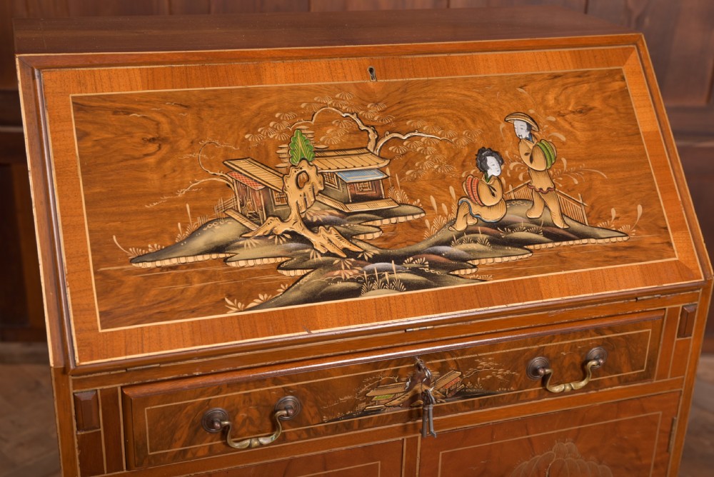 Walnut Chinoiserie Bureau View II