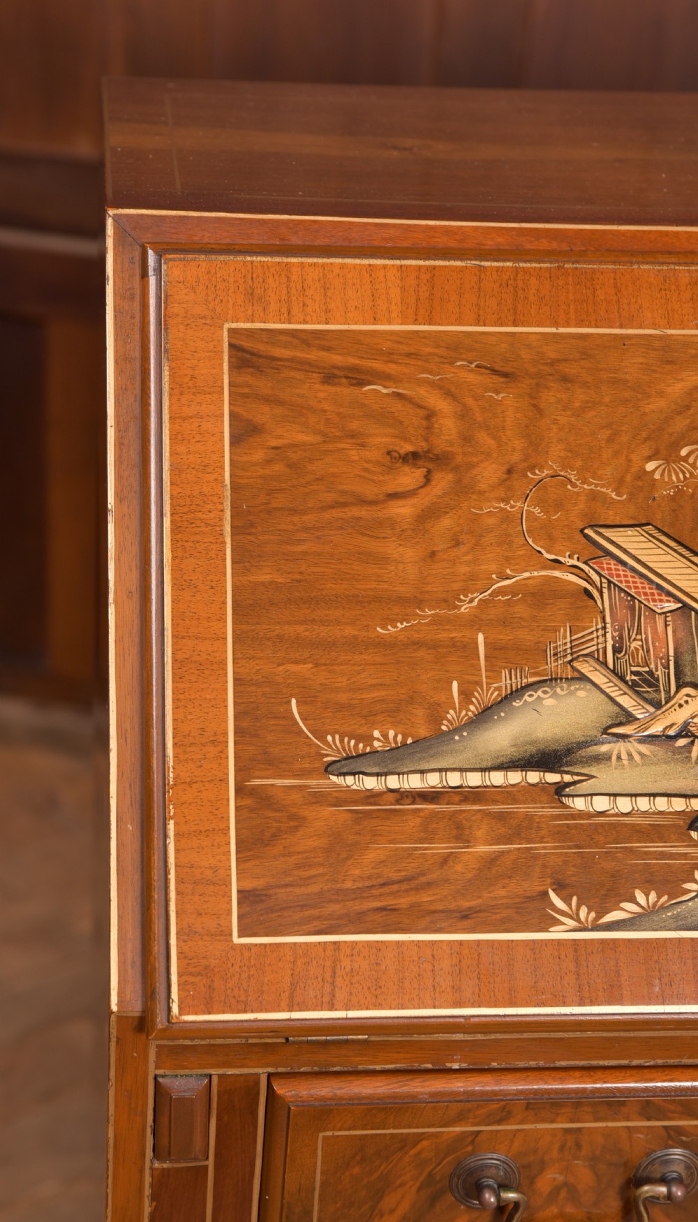 Walnut Chinoiserie Bureau View V