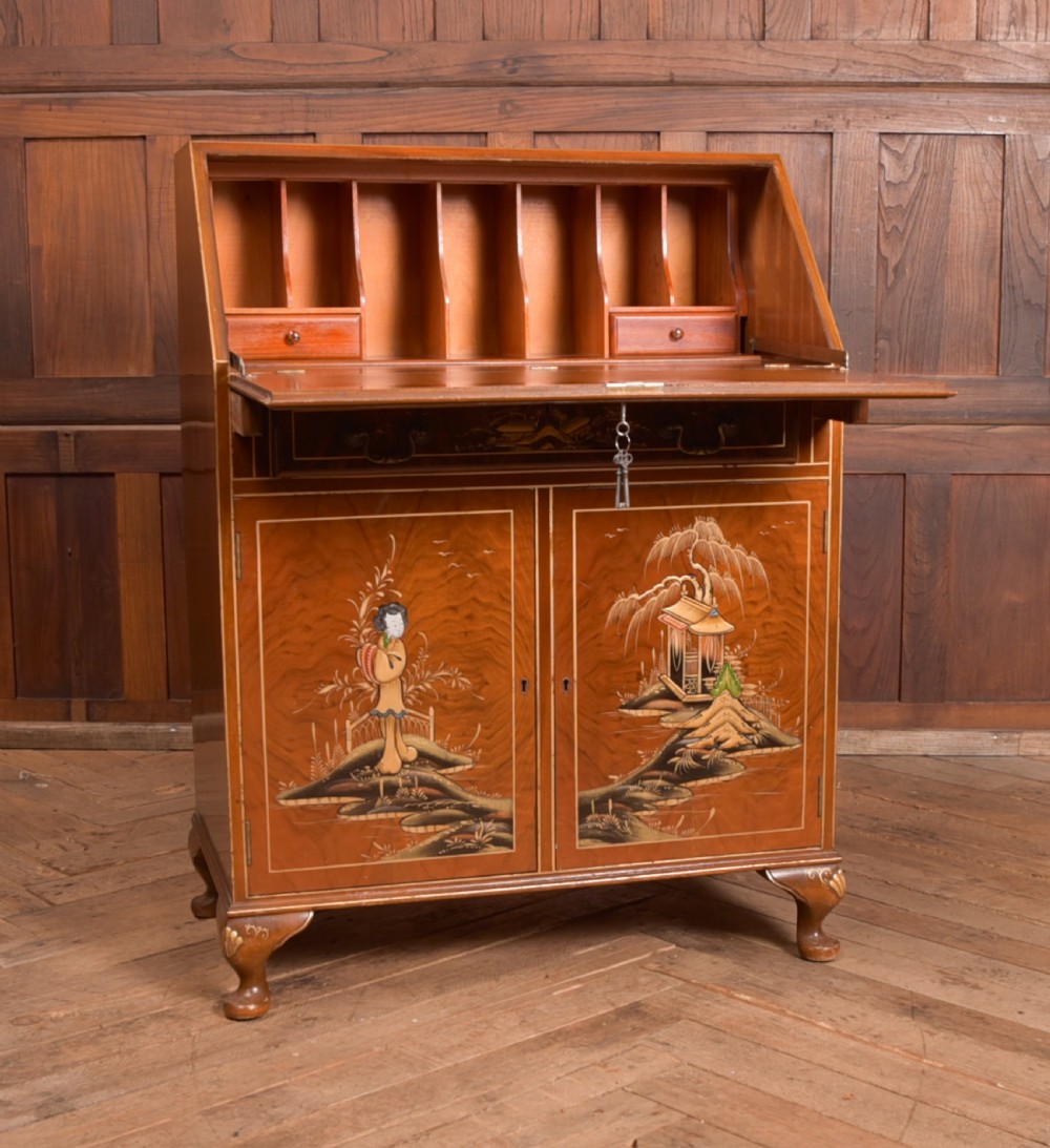 Walnut Chinoiserie Bureau View IX