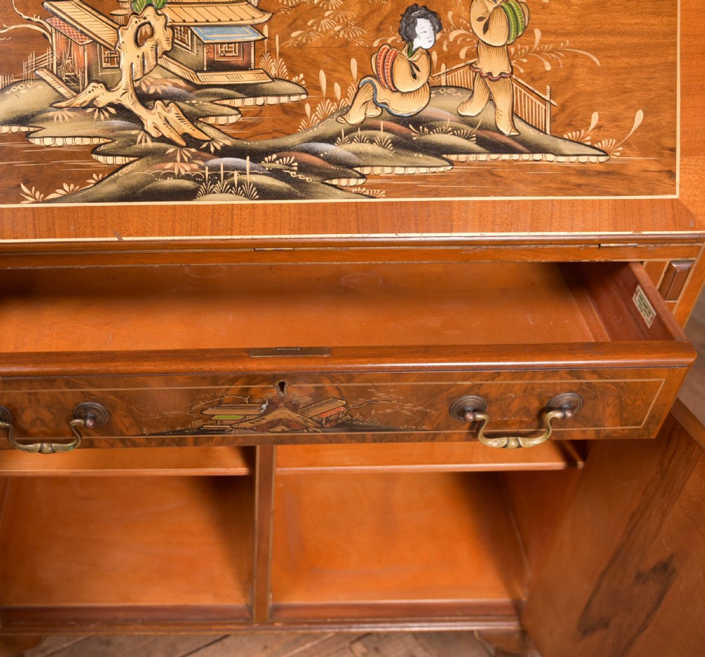 Walnut Chinoiserie Bureau View XI