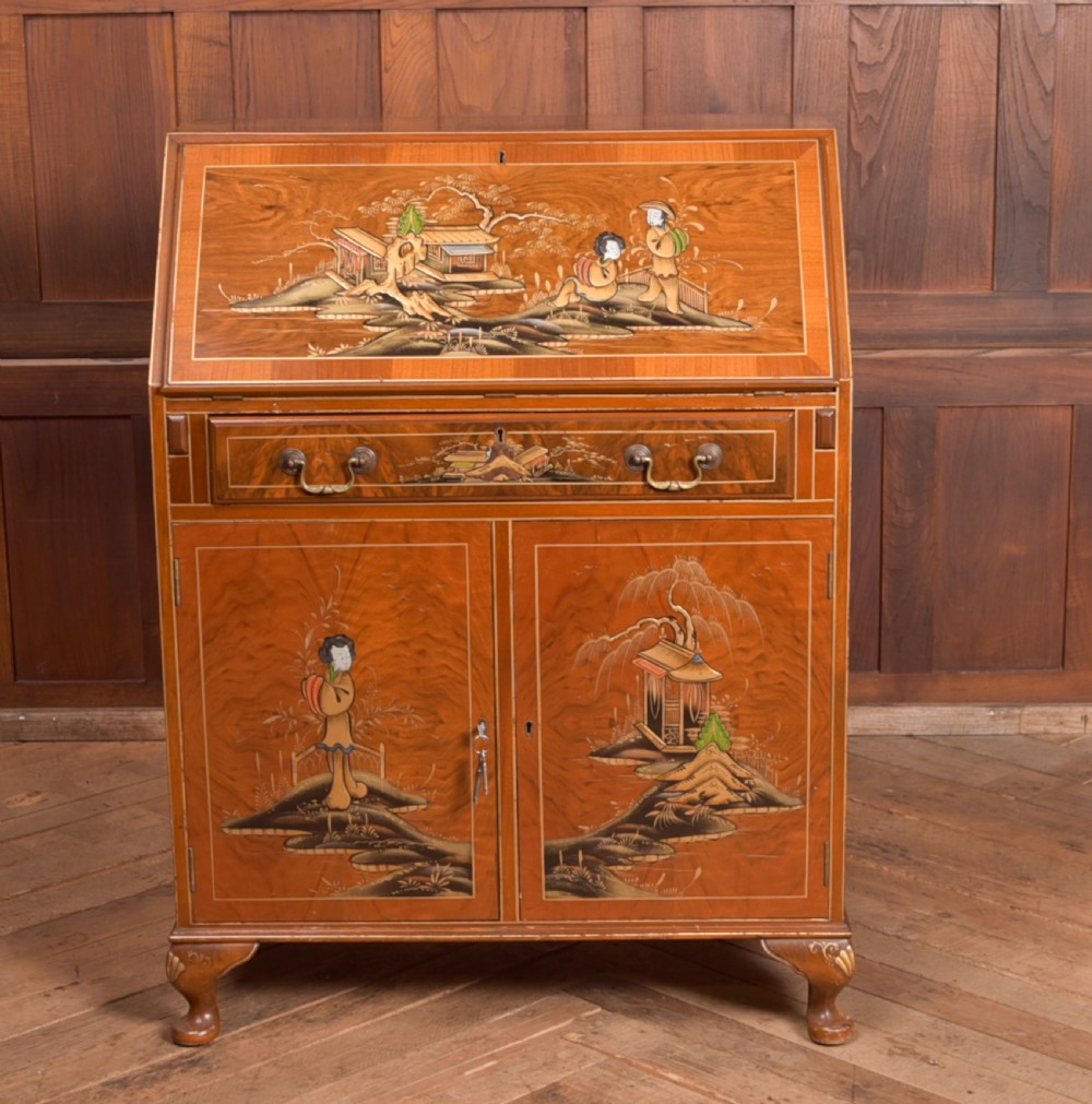 Walnut Chinoiserie Bureau View XV