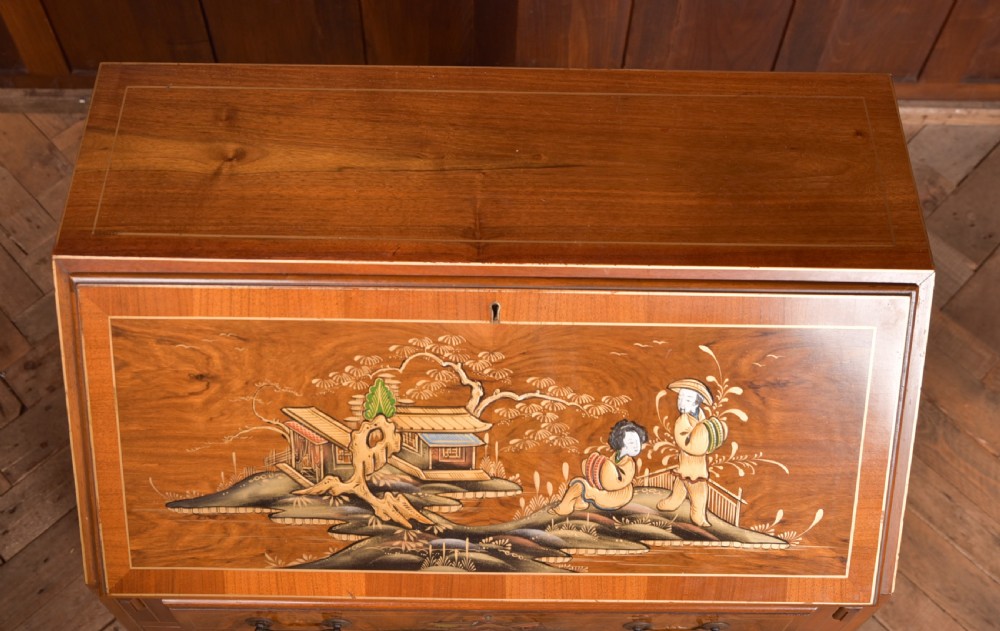 Walnut Chinoiserie Bureau View XVI