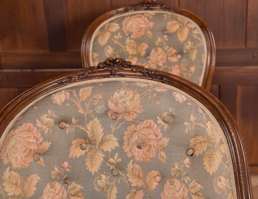 Victorian Walnut His & Her Parlour Chairs View V