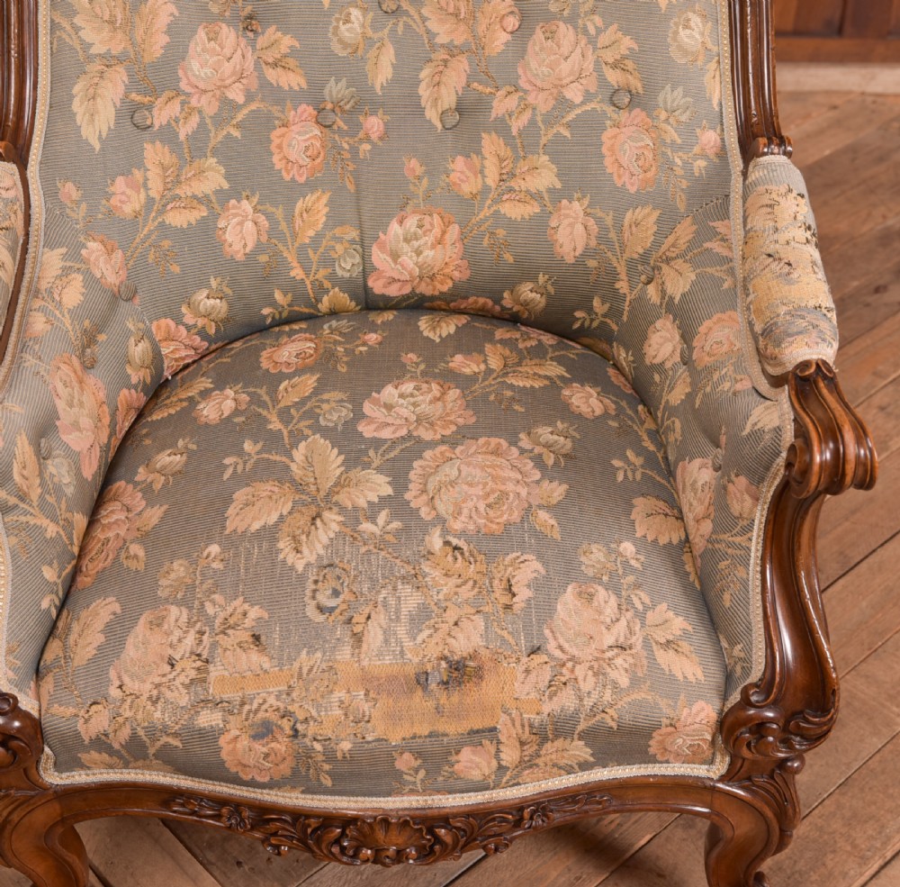 Victorian Walnut His & Her Parlour Chairs View VI