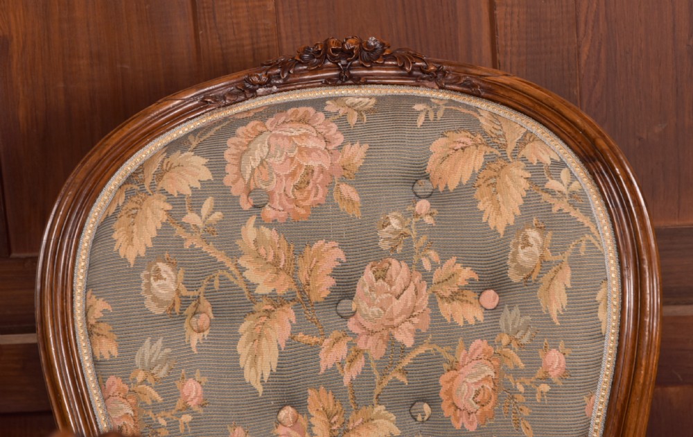 Victorian Walnut His & Her Parlour Chairs View VII