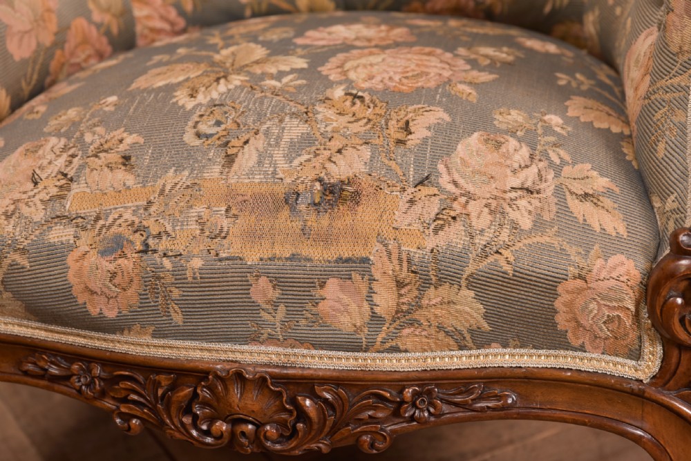 Victorian Walnut His & Her Parlour Chairs View X