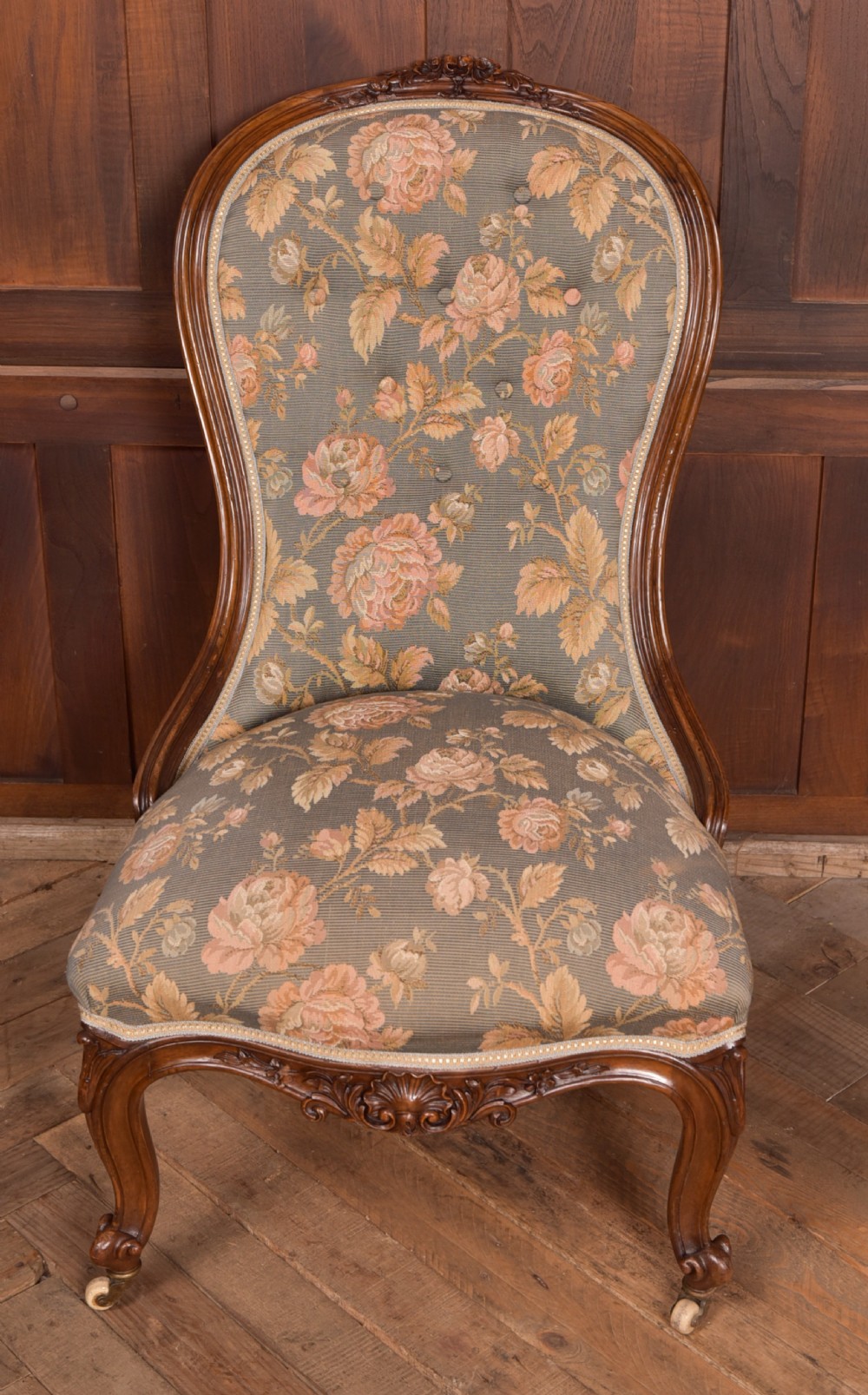 Victorian Walnut His & Her Parlour Chairs View XI