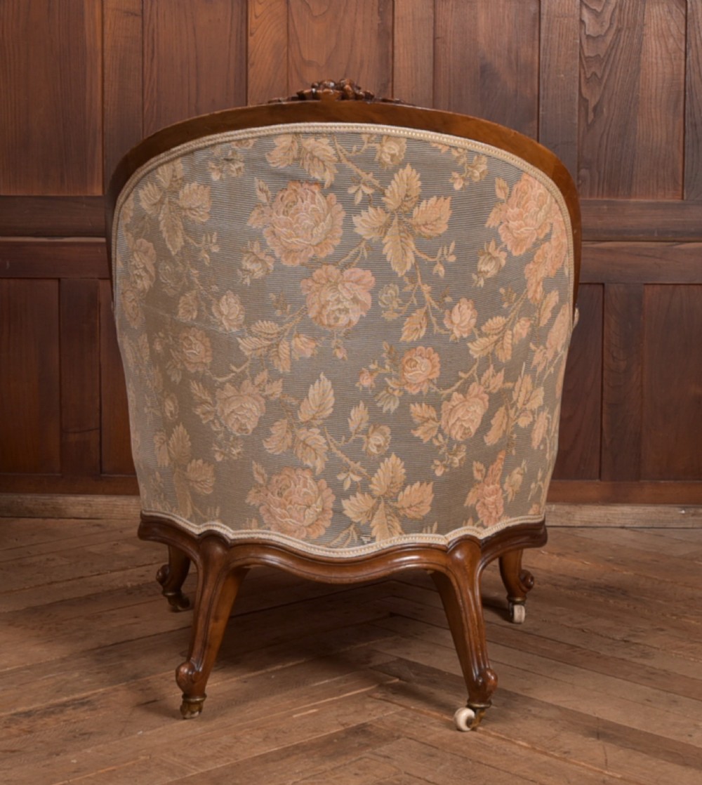 Victorian Walnut His & Her Parlour Chairs View XII