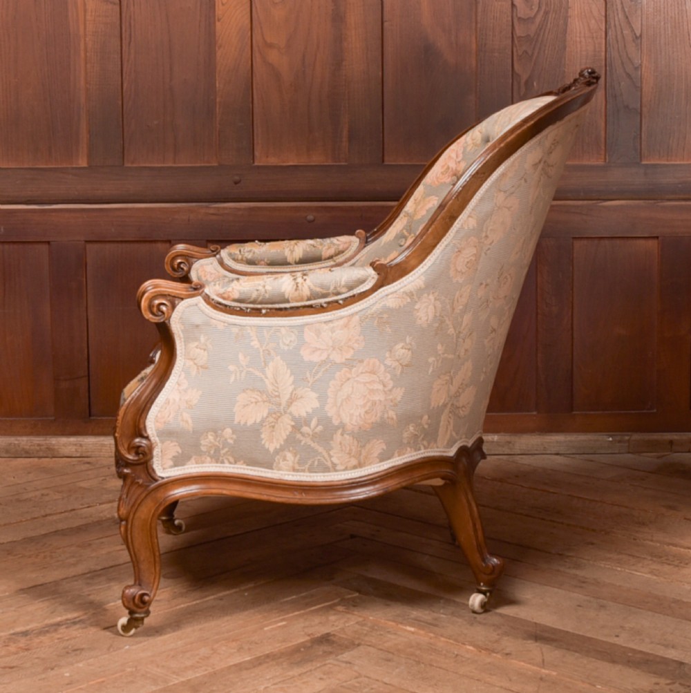 Victorian Walnut His & Her Parlour Chairs View XIX