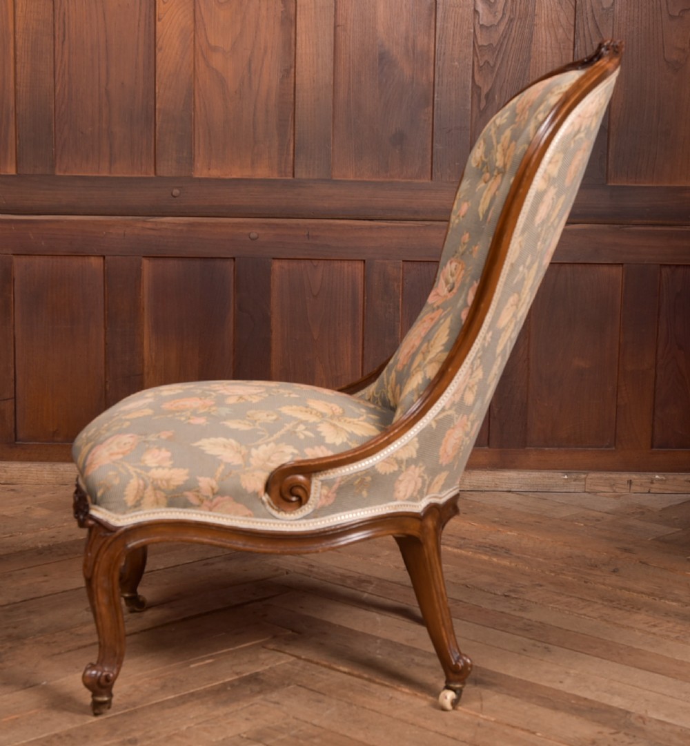 Victorian Walnut His & Her Parlour Chairs View XXI