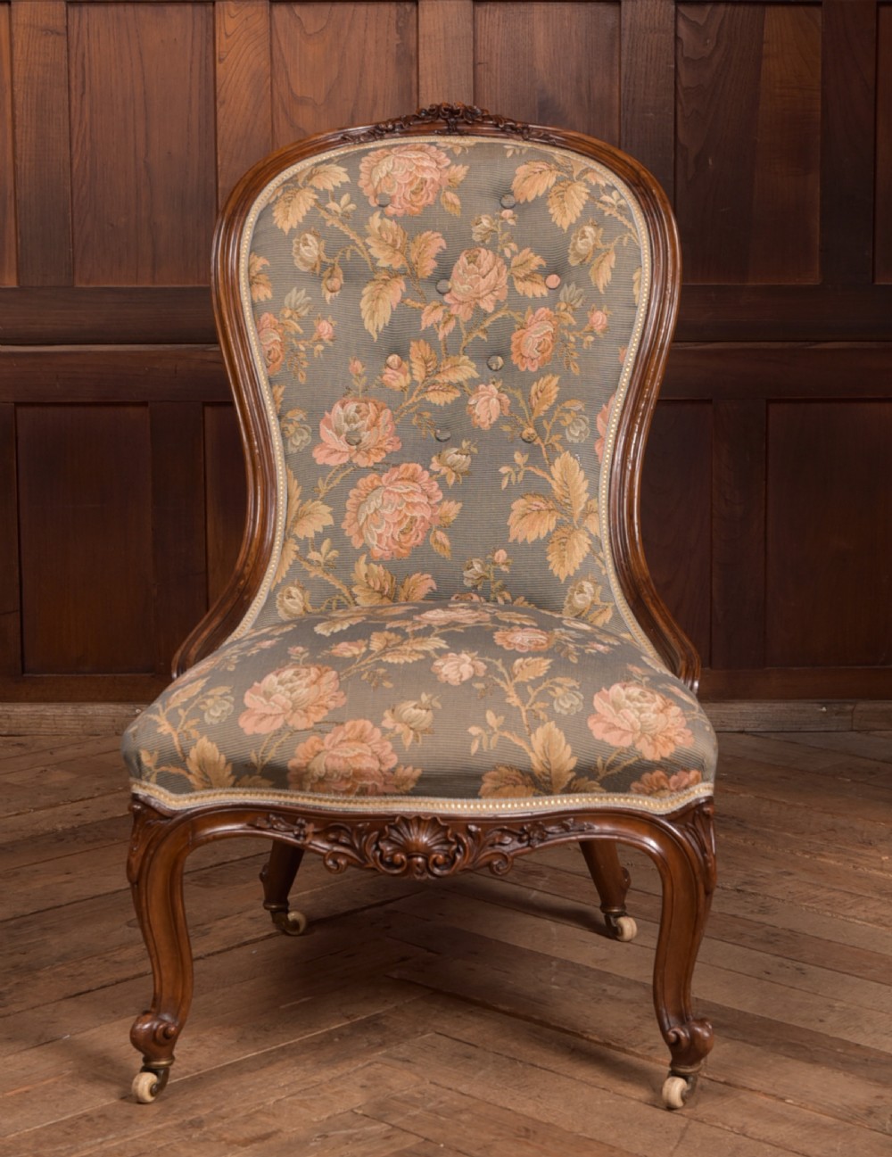 Victorian Walnut His & Her Parlour Chairs View XXII