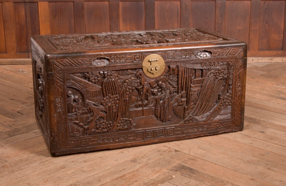 Carved Camphor Wood Blanket Box