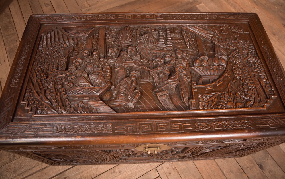 Carved Camphor Wood Blanket Box View II