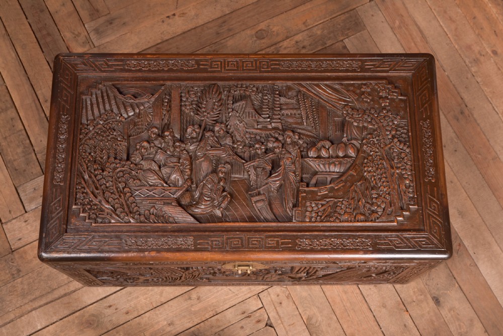 Carved Camphor Wood Blanket Box View IV