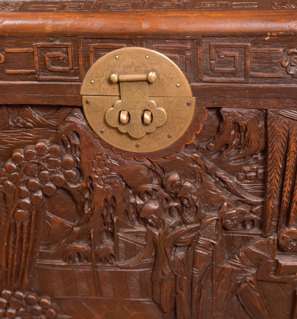 Carved Camphor Wood Blanket Box View V