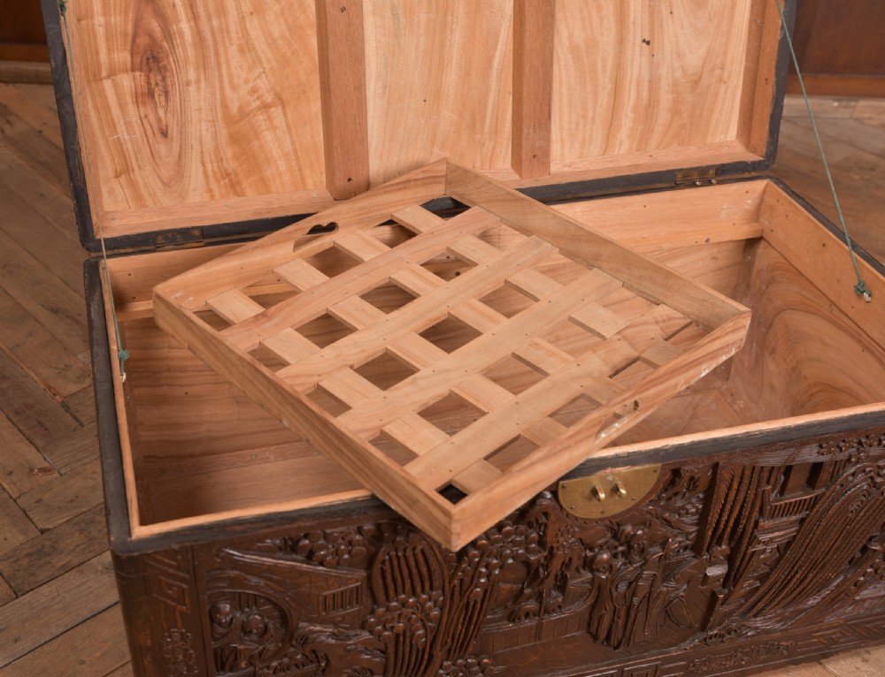 Carved Camphor Wood Blanket Box View VII