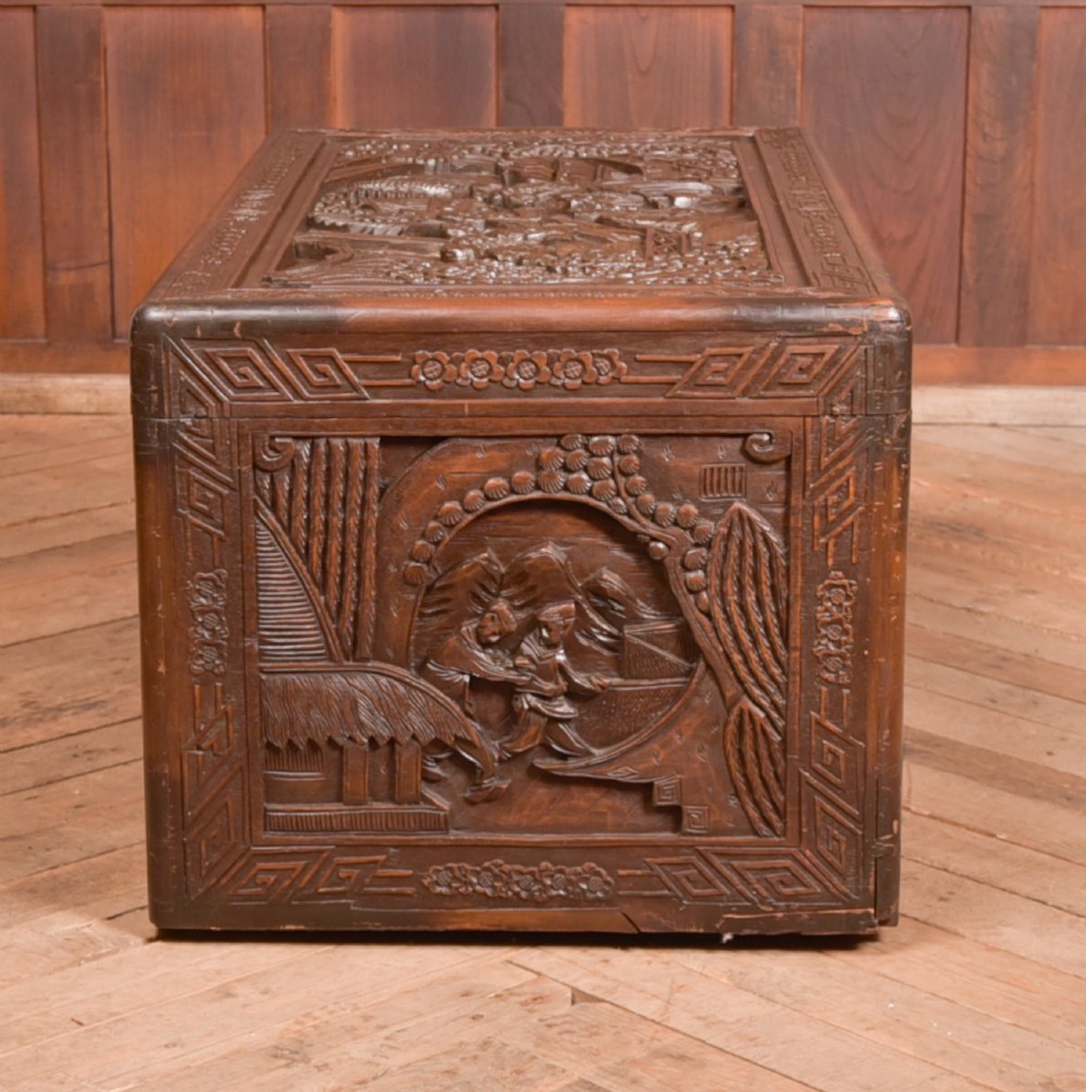 Carved Camphor Wood Blanket Box View IX
