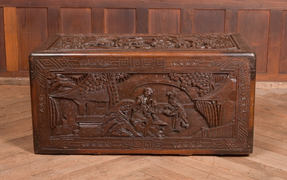Carved Camphor Wood Blanket Box View X