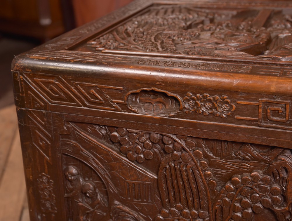 Carved Camphor Wood Blanket Box View XI