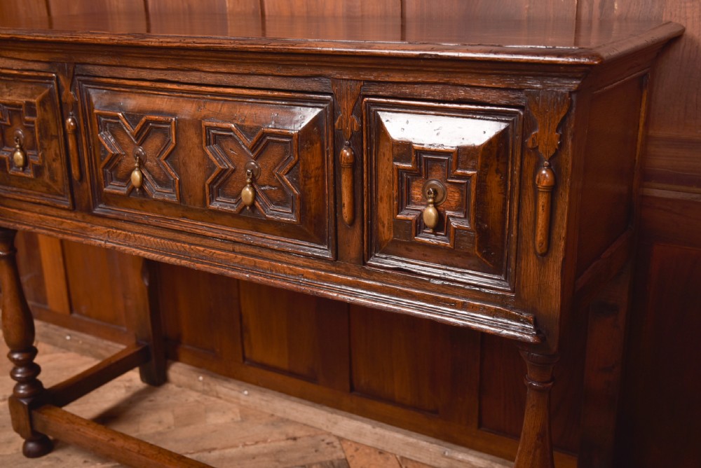 Oak Jacobean Style Sideboard View V