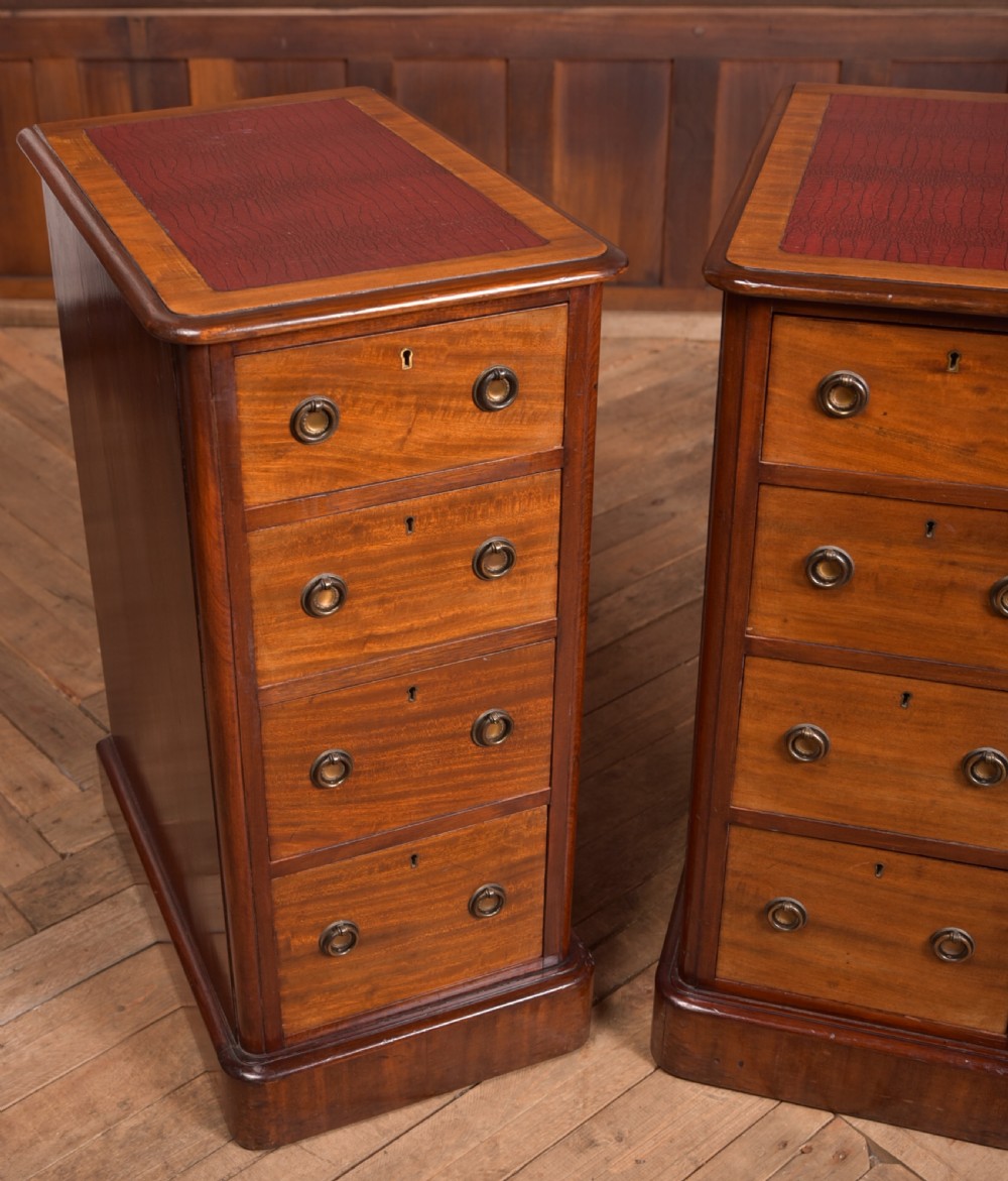 Pair of Victorian Mahogany Bedside Drawers View III