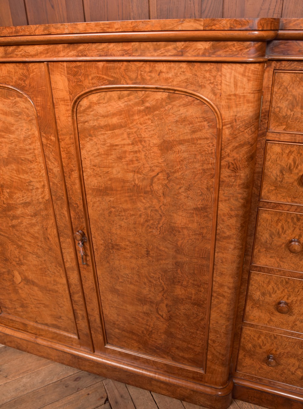 Victorian Walnut Linen Press View V