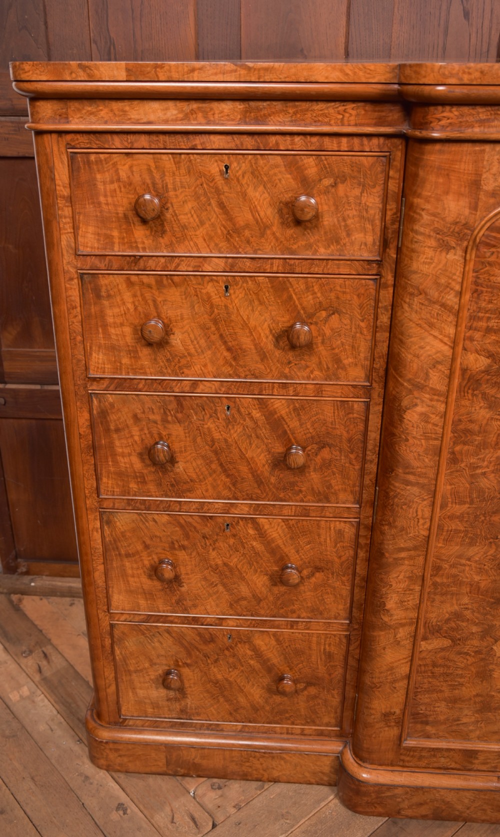 Victorian Walnut Linen Press View VIII