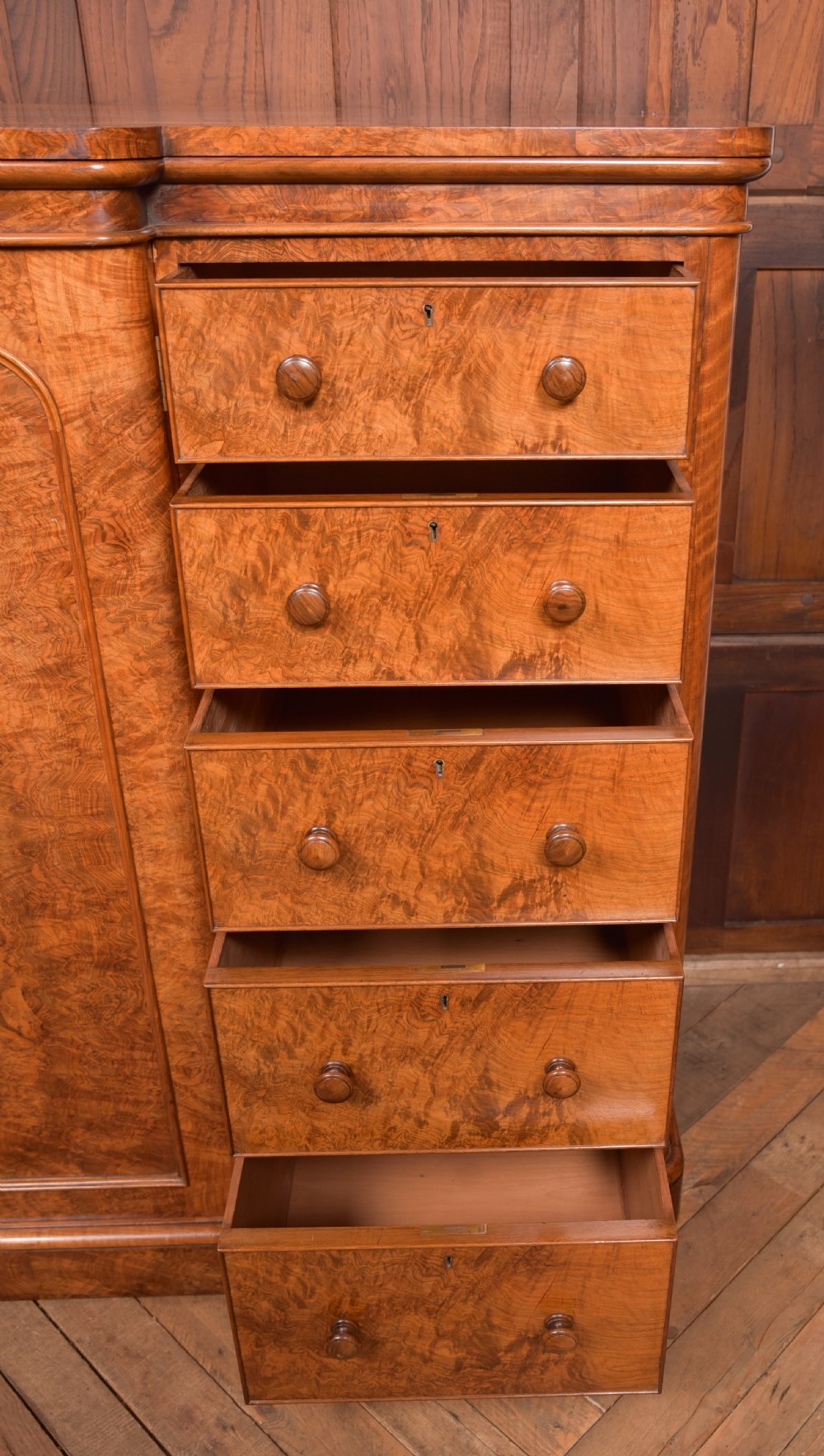 Victorian Walnut Linen Press View XII