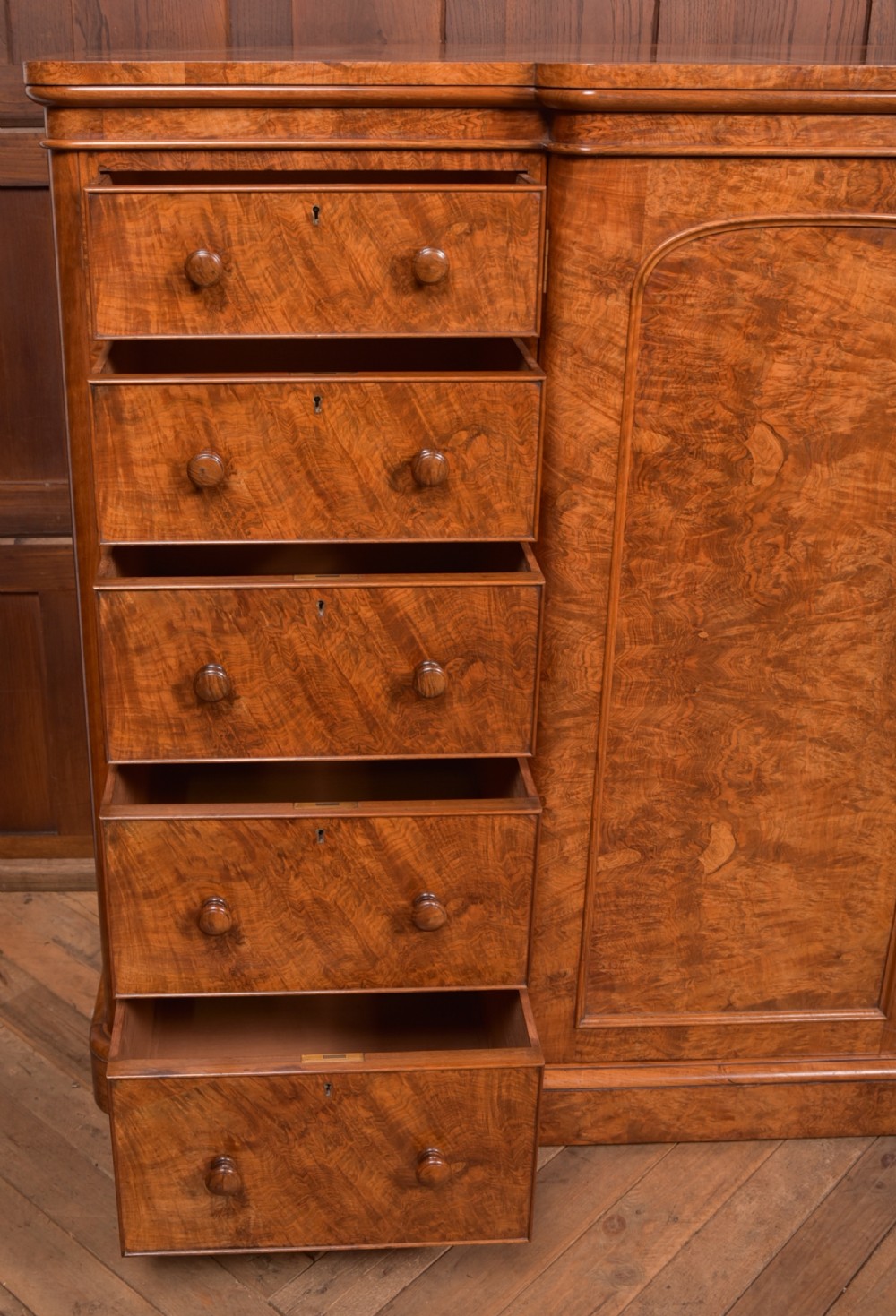 Victorian Walnut Linen Press View XVIII