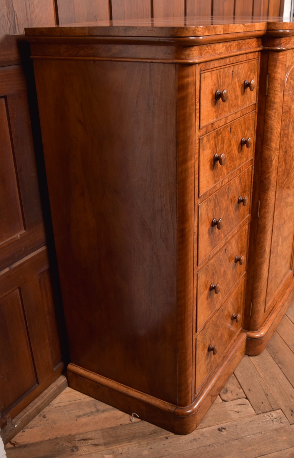 Victorian Walnut Linen Press View XXVI