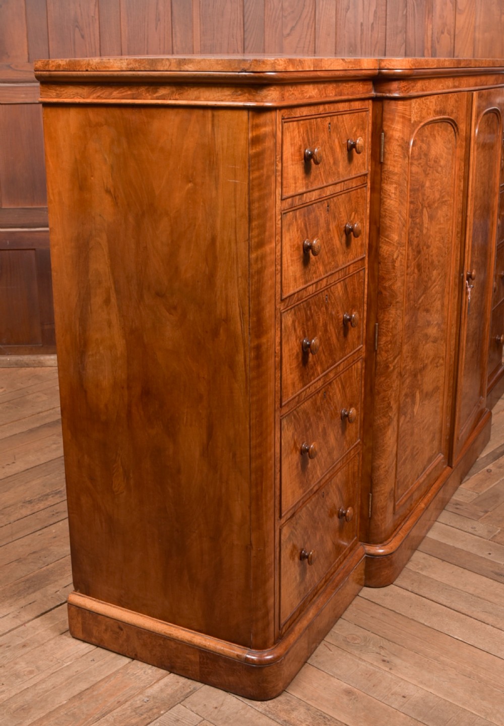 Victorian Walnut Linen Press View XXX