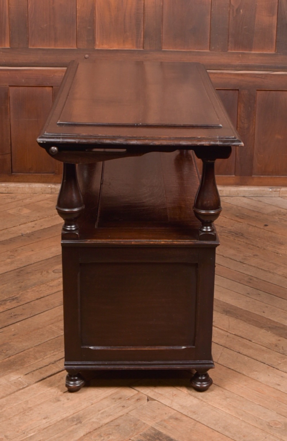 Edwardian Oak Monk Bench View VIII