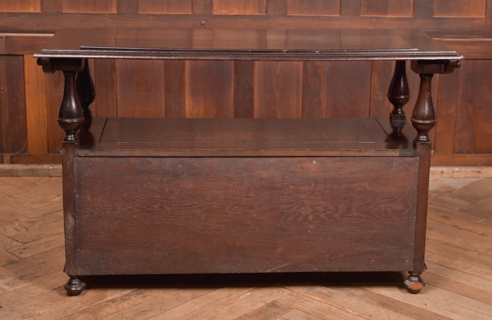 Edwardian Oak Monk Bench View X