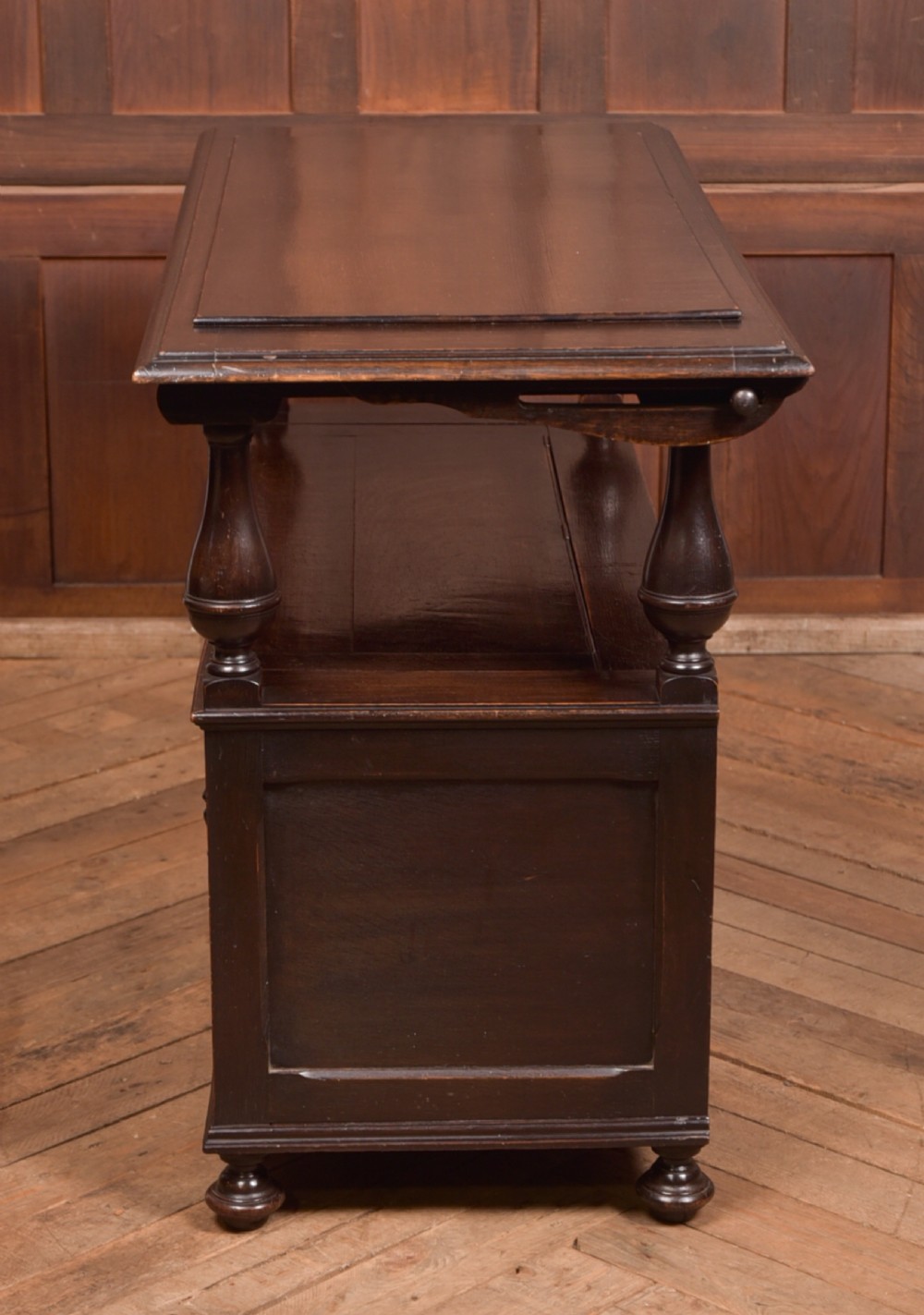 Edwardian Oak Monk Bench View XIV