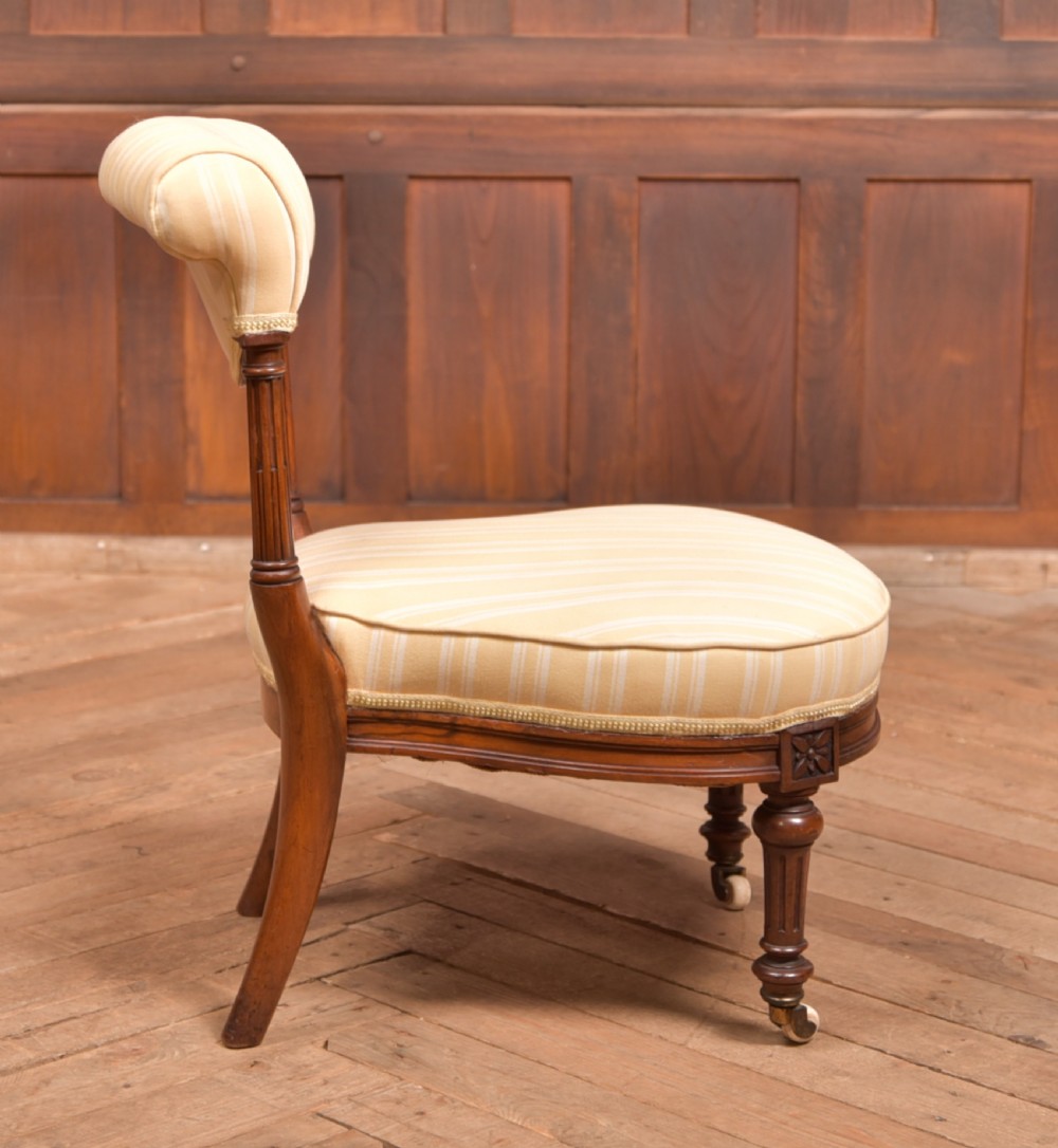 Edwardian Walnut Nursing Chair View III