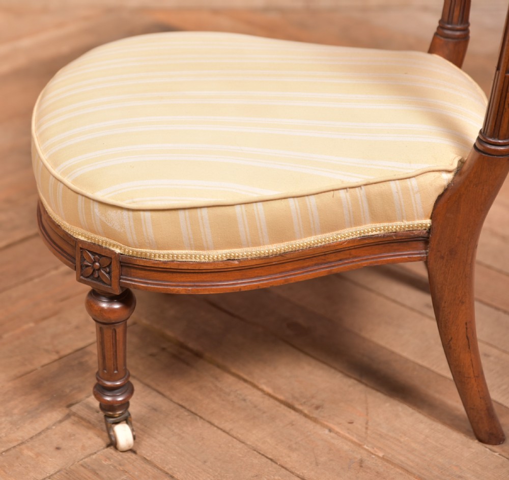 Edwardian Walnut Nursing Chair View VII