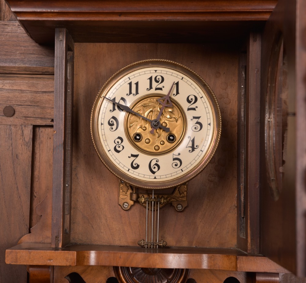Edwardian German Wall Clock View VI