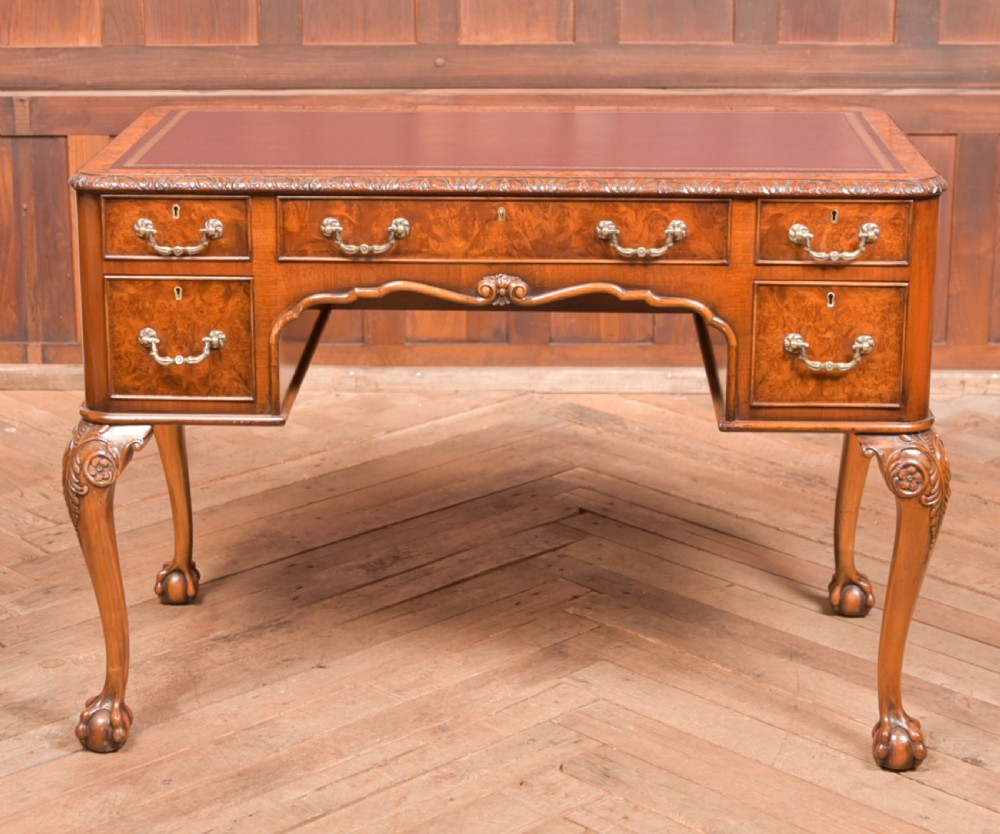 Edwardian Burr Walnut writing desk