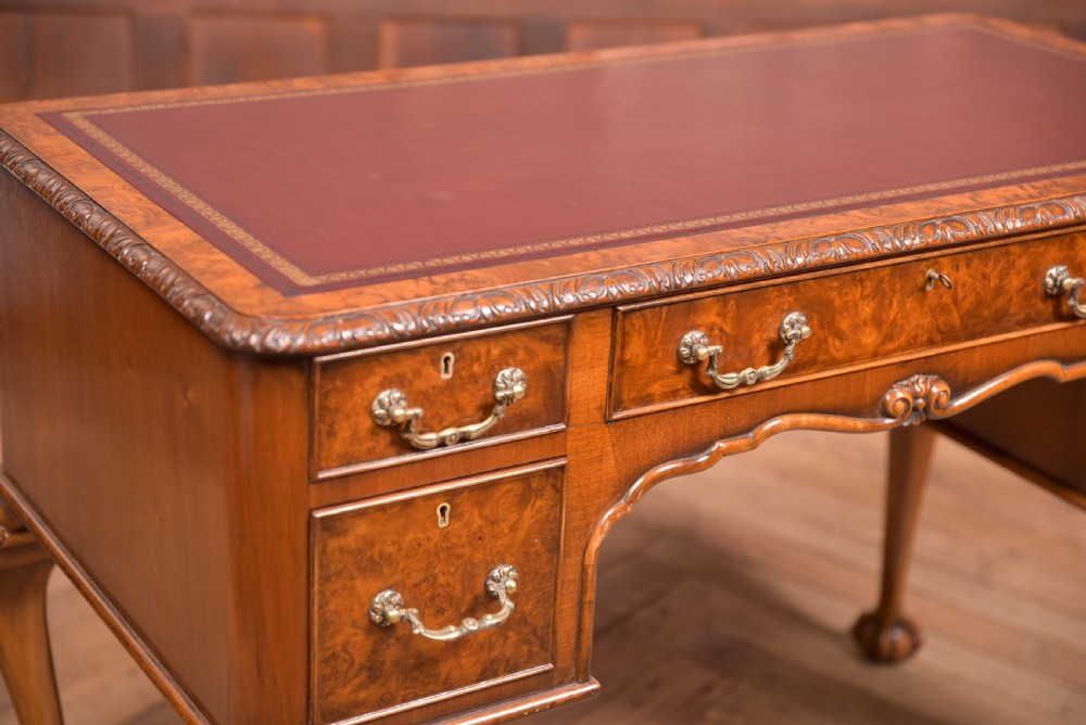 Edwardian Burr Walnut writing desk View II