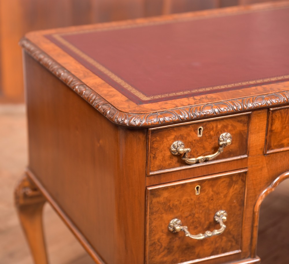 Edwardian Burr Walnut writing desk View III