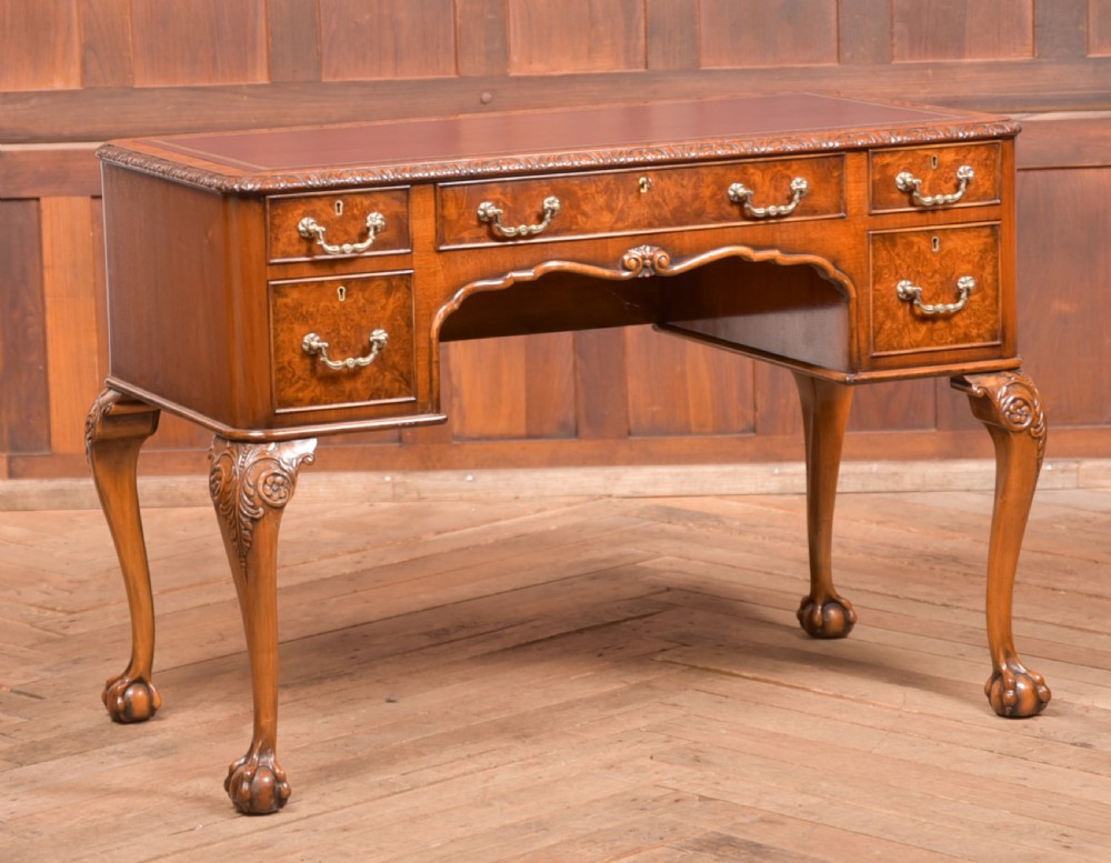 Edwardian Burr Walnut writing desk View VIII