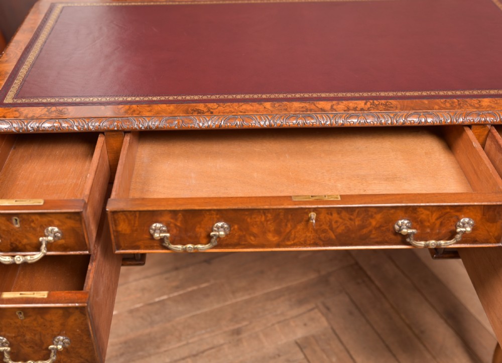 Edwardian Burr Walnut writing desk View XI
