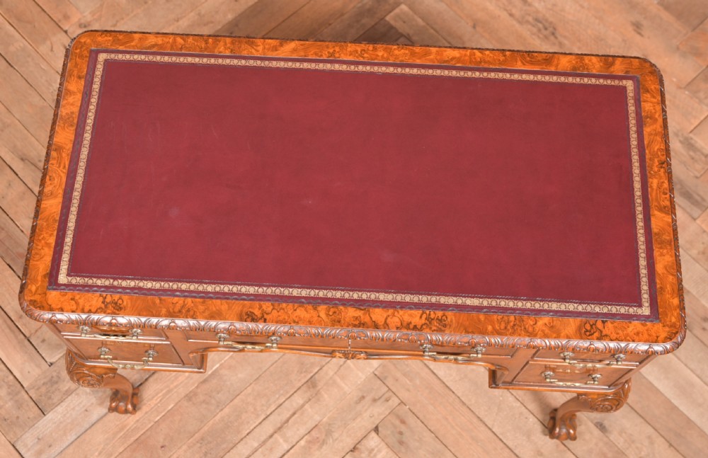 Edwardian Burr Walnut writing desk View XIV
