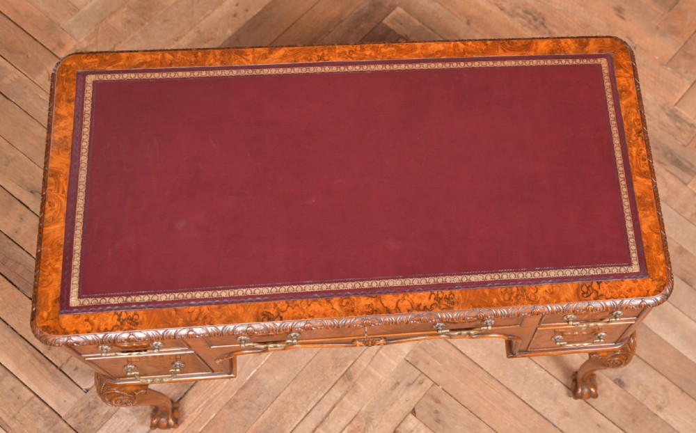 Edwardian Burr Walnut writing desk View XV